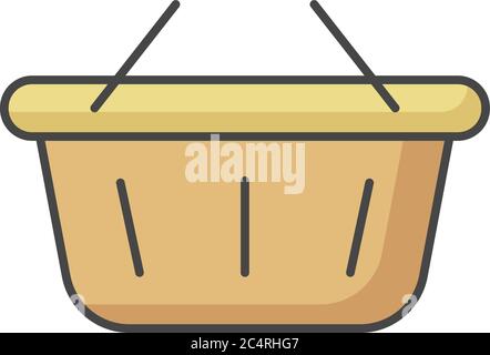 Shopping basket RGB color icon Stock Vector