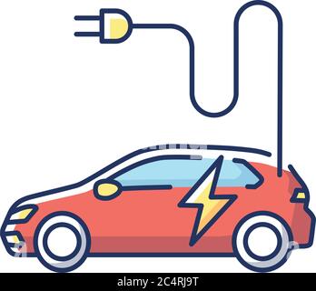 Electric vehicle RGB color icon Stock Vector