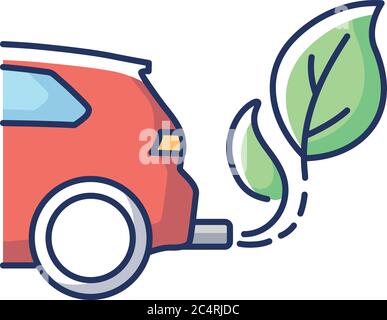 Zero tailpipe emissions RGB color icon Stock Vector
