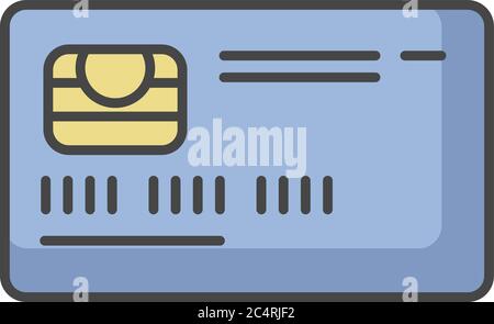 Credit card front RGB color icon Stock Vector