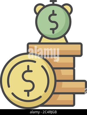 Deposit RGB color icon Stock Vector