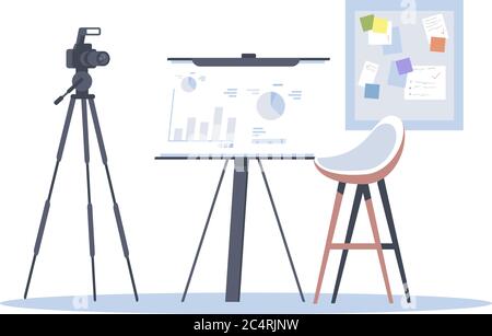 Business blog semi flat RGB color vector illustration Stock Vector