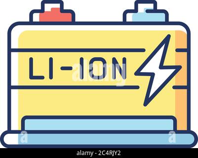Lithium ion battery RGB color icon Stock Vector