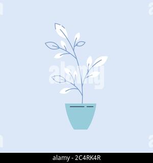 Indoor plant semi flat RGB color vector illustration Stock Vector