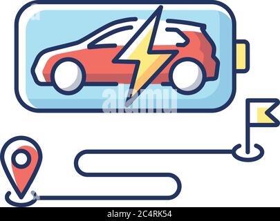 Battery range RGB color icon Stock Vector