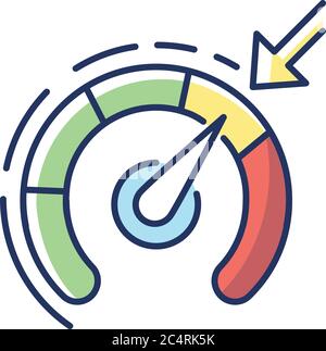 Cruise control RGB color icon Stock Vector