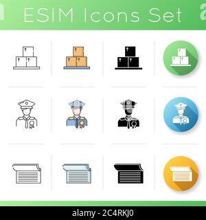 Agency services icons set Stock Vector