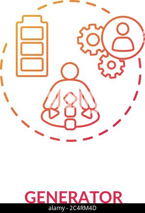 Generator red gradient concept icon Stock Vector