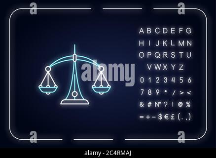 Libra zodiac sign neon light icon Stock Vector