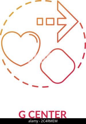 G center red gradient concept icon Stock Vector