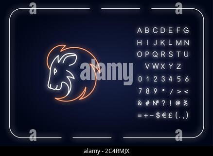 Leo zodiac sign neon light icon Stock Vector