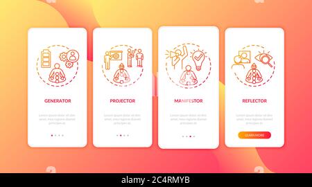 Unique bodygraph onboarding mobile app page screen with concepts Stock Vector