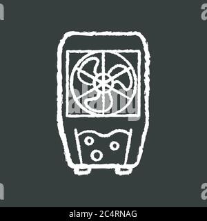 Evaporative cooling device chalk white icon on black background Stock Vector