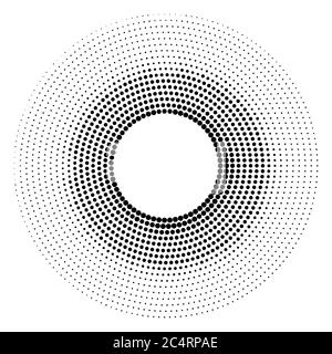 Halftone dotted background circularly distributed. Halftone effect ...