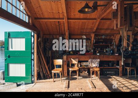 The interior or a windmill in Zaanse Schans Netherlands Stock Photo