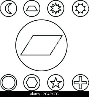 Basic shape set outline vector illustration Stock Vector