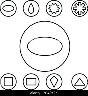 Basic shape set outline vector illustration Stock Vector Image & Art ...