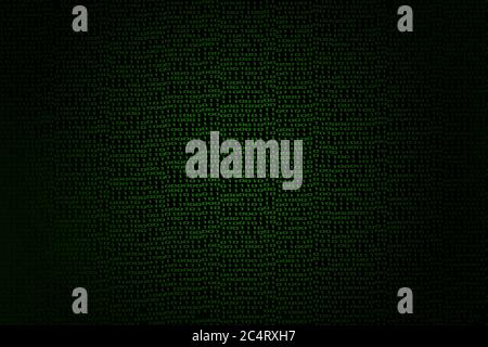 Binary code made by green digits on a black background, 3D rendering ...