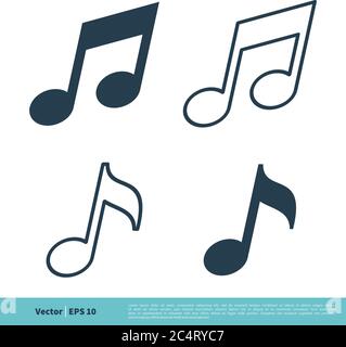 Music Note Symbol Icon Vector Logo Template Illustration Design. Vector EPS 10. Stock Vector