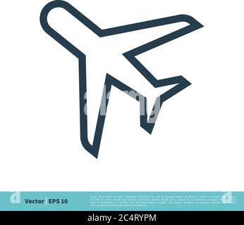 Airplane vector illustration with clean black outline for coloring page ...