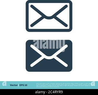Envelope Icon Vector Logo Template Illustration Design. Vector EPS 10. Stock Vector