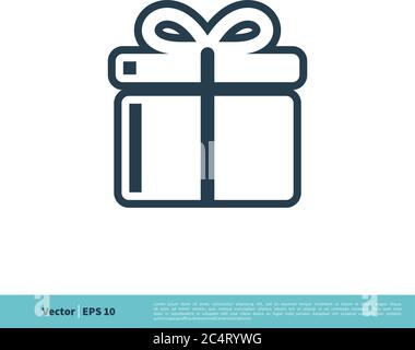 Gift Box Icon Vector Logo Template Illustration Design. Vector EPS 10. Stock Vector