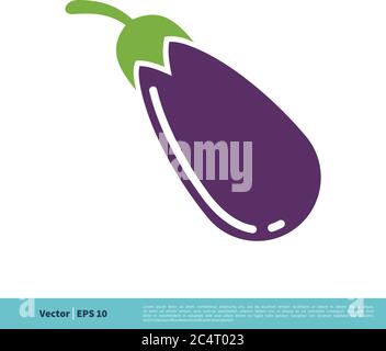 Eggplant - Vegetable Icon Vector Logo Template Illustration Design. Vector EPS 10. Stock Vector