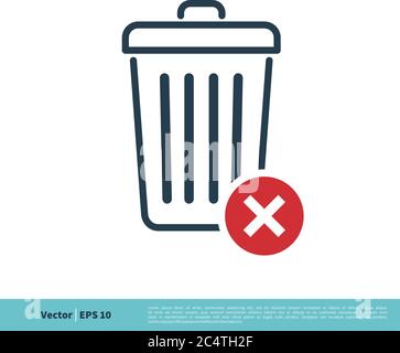Trash Can / Garbage Bucket Icon Vector Logo Template Illustration Design. Vector EPS 10. Stock Vector