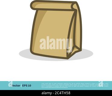 Food Paper Bag Icon Vector Logo Template Illustration Design. Vector EPS 10. Stock Vector