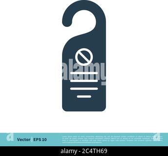 Hanging Tag Door of The Hotel Icon Vector Logo Template Illustration Design. Vector EPS 10. Stock Vector
