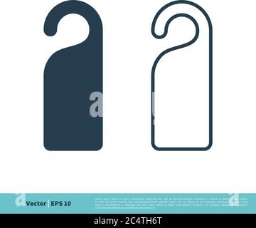 Hanging Tag Door of The Hotel Icon Vector Logo Template Illustration Design. Vector EPS 10. Stock Vector