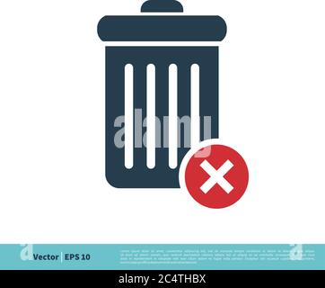 Trash Can / Garbage Bucket Icon Vector Logo Template Illustration Design. Vector EPS 10. Stock Vector