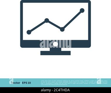 Market Analytic Screen Icon Vector Logo Template Illustration Design. Vector EPS 10. Stock Vector