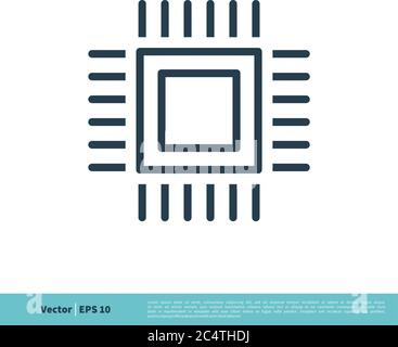 Computer Chips Icon Vector Logo Template Illustration Design. Vector EPS 10. Stock Vector