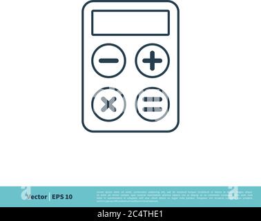 Calculator Stationery Icon Vector Logo Template Illustration Design. Vector EPS 10. Stock Vector