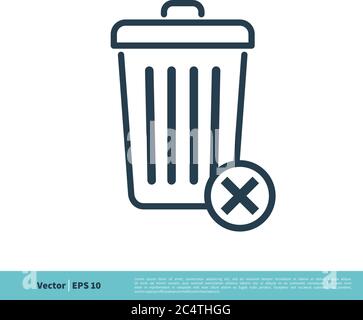 Trash Can / Garbage Bucket Icon Vector Logo Template Illustration Design. Vector EPS 10. Stock Vector