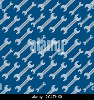 open wrench seamless pattern vector illustration background Stock Vector