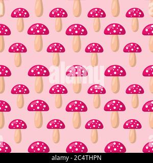 mushroom seamless pattern vector illustration background Stock Vector