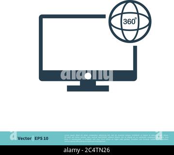 Camera 360 Degree and Screen Icon Vector Logo Template Illustration Design. Vector EPS 10. Stock Vector