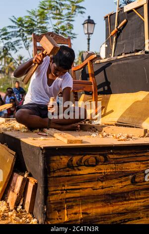 GOA, INDIA - Feb 23, 2020: Margao,Goa/India- Feb 23 2020: Floats and characters on display during Carnival celebrations in Goa, India/ Tourist sightse Stock Photo