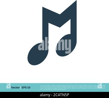 Music Note Letter M Icon Vector Logo Template Illustration Design. Vector EPS 10. Stock Vector