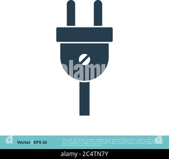 Electricity Cable Plugin Icon Vector Logo Template Illustration Design. Vector EPS 10. Stock Vector