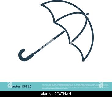 Umbrella Icon Vector Logo Template Illustration Design. Vector EPS 10. Stock Vector