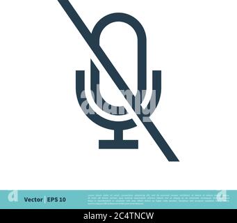 Muted Microphone Icon Vector Logo Template Illustration Design. Vector EPS 10. Stock Vector