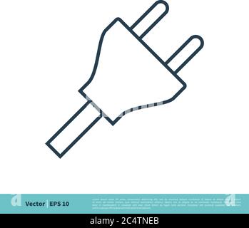 Electricity Cable Plugin Icon Vector Logo Template Illustration Design. Vector EPS 10. Stock Vector