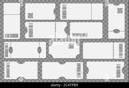 White empty coupons on transparent Stock Vector