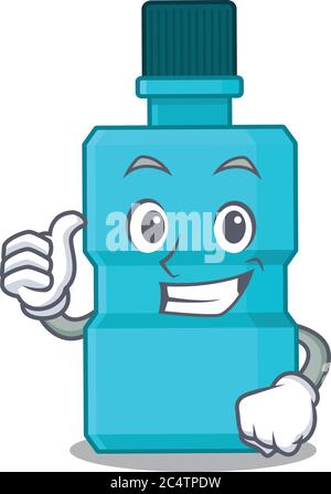 Mouthwash cartoon picture design showing OK finger pose Stock Vector