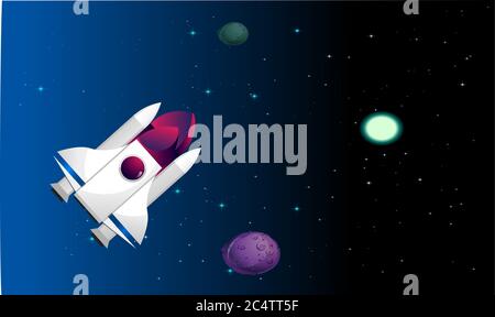 space craft is travelling in the spaces Stock Vector