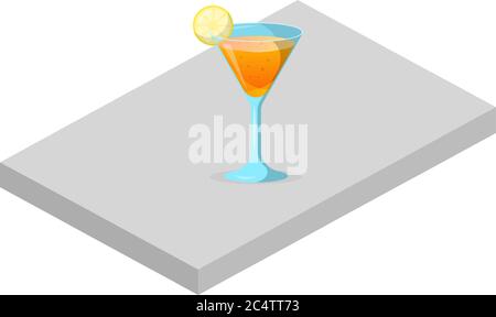 mock up illustration of mocktail drink on a podiums Stock Vector