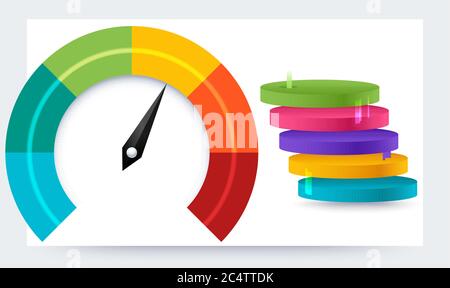 business info graphics meter on abstract backgrounds Stock Vector